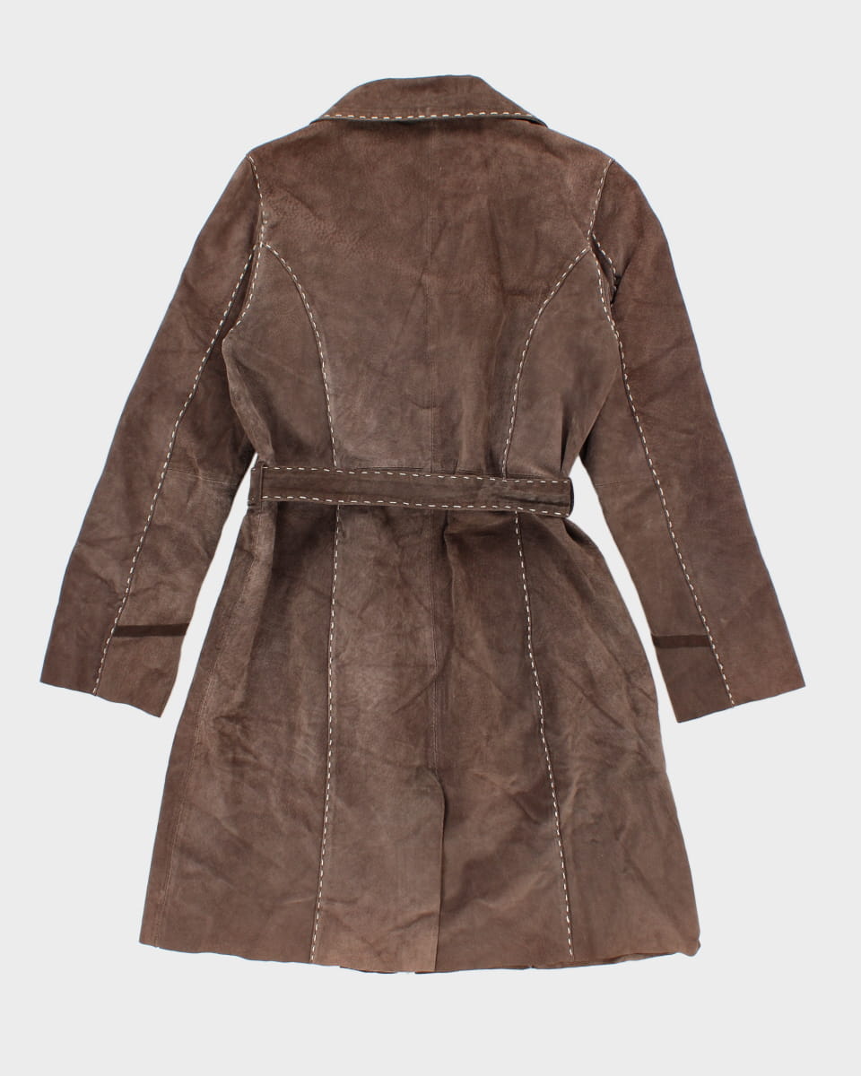 Vintage 90s Le Chateau Brown Suede Coat - XL