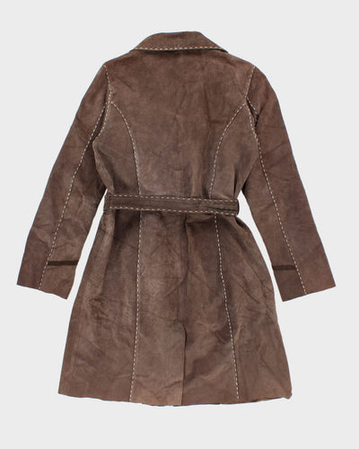 Vintage 90s Le Chateau Brown Suede Coat - XL