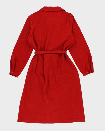 Vintage Marjorie Hamilton Belted Button Up Dress - L