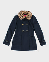 Y2K Women's Betsey Johnson Leopard Trim Coat - S M
