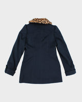 Y2K Women's Betsey Johnson Leopard Trim Coat - S M