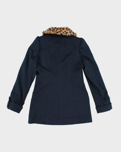 Y2K Women's Betsey Johnson Leopard Trim Coat - S M