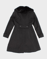 Vintage Ralph Lauren All Black Trim Coat - XS