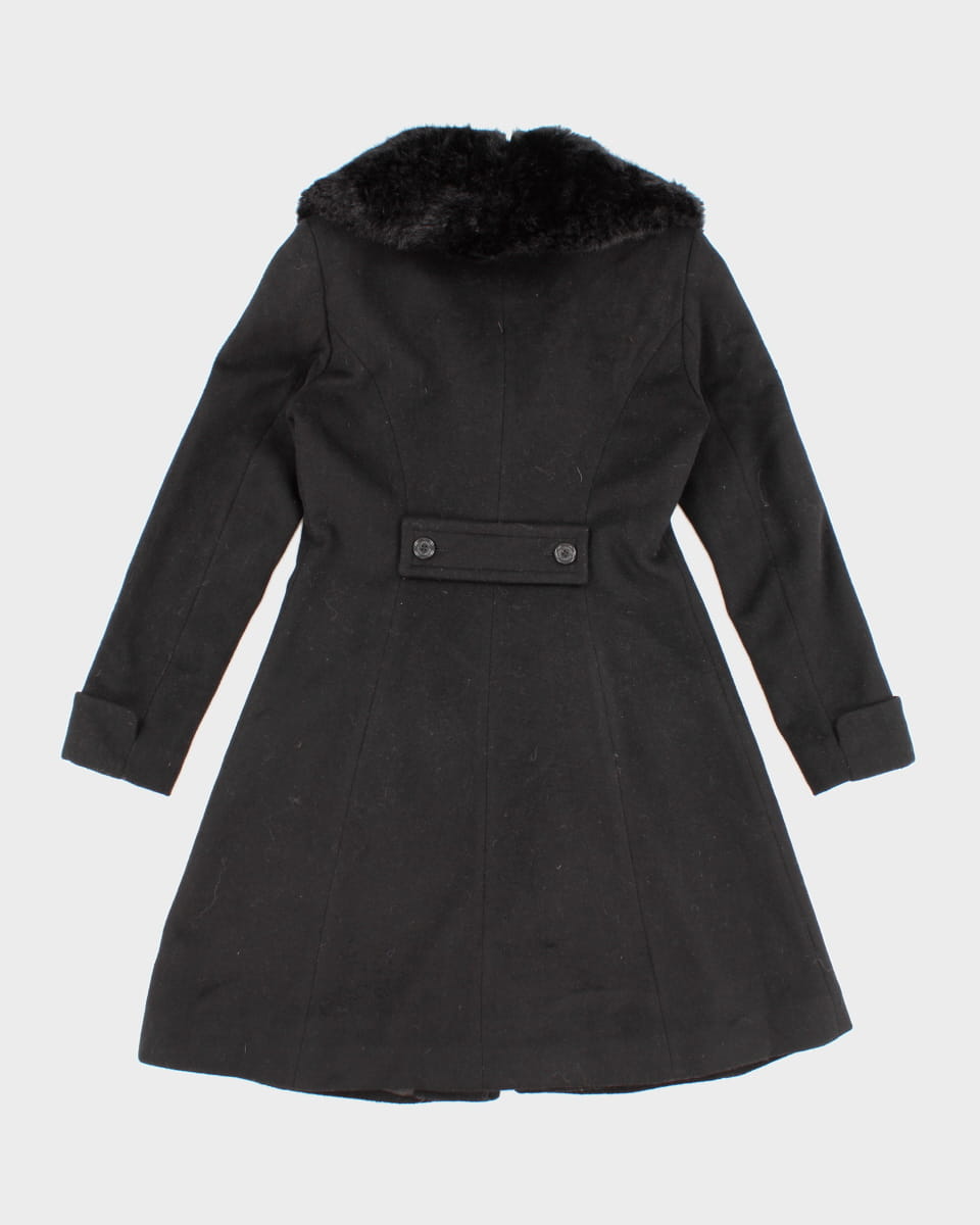 Vintage Ralph Lauren All Black Trim Coat - XS