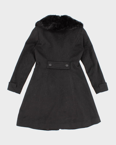 Vintage Ralph Lauren All Black Trim Coat - XS