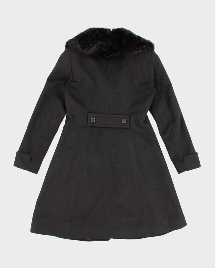 Vintage Ralph Lauren All Black Trim Coat - XS