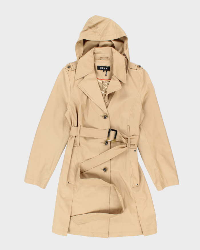Classic 2000's Donna Karan Women's Beige Raincoat Mac - L M