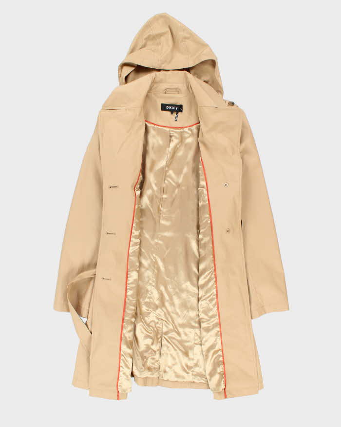 Classic 2000's Donna Karan Women's Beige Raincoat Mac - L M