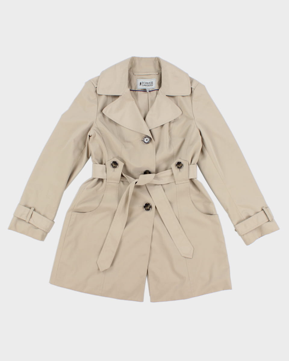 Women's London Fog Timeless Beige Raincoat Mac - S