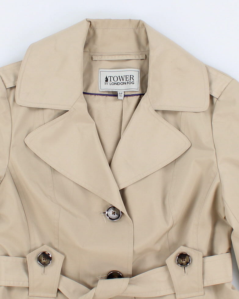 Women's London Fog Timeless Beige Raincoat Mac - S