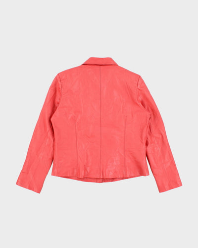 Vintage 90's Women's Pink Leather Jacket - M/L