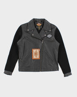 Women's Harley Davidson Leather &amp; Knit Jacket - S