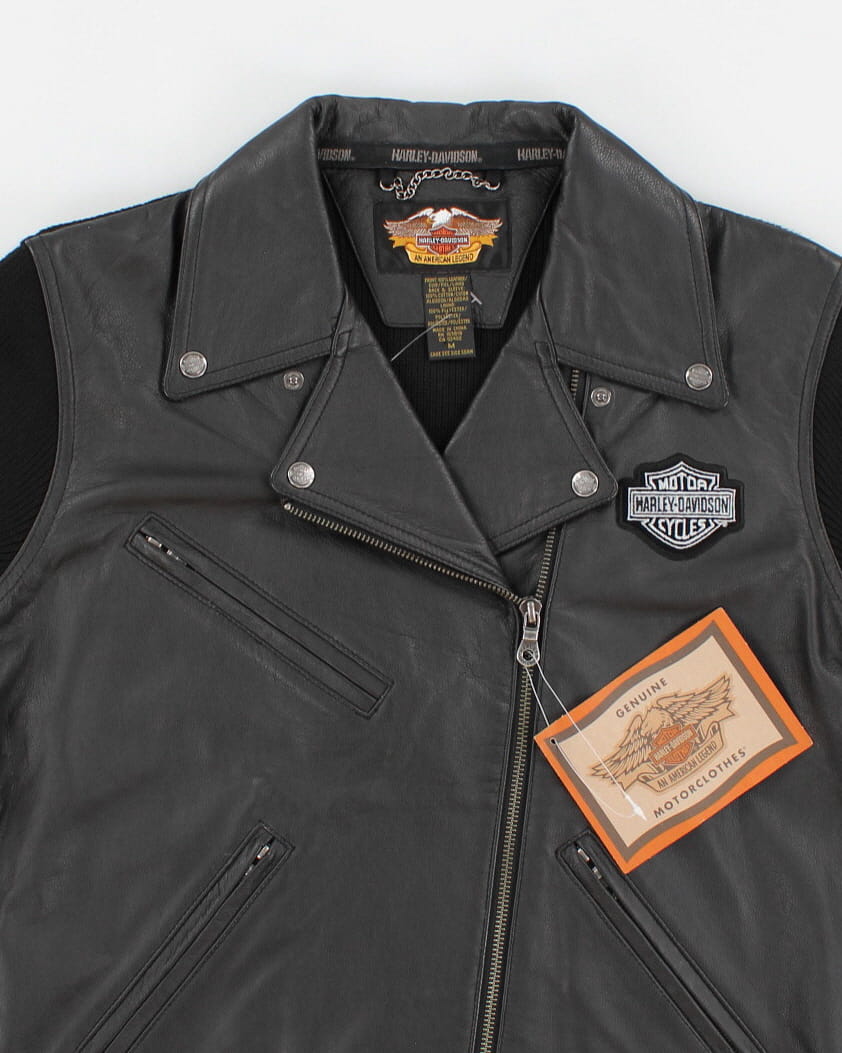 Women's Harley Davidson Leather &amp; Knit Jacket - S