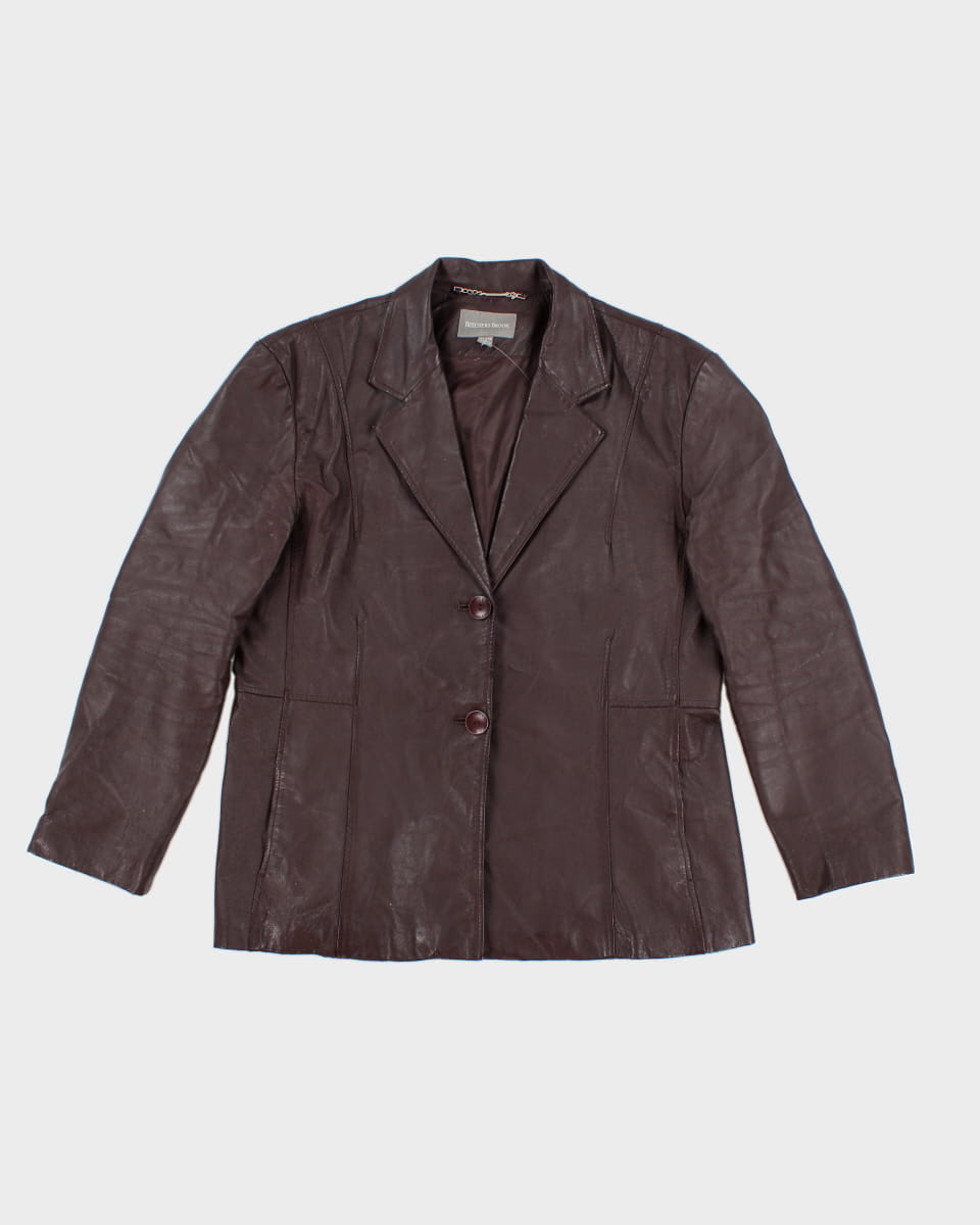 Vintage 90s Beecher's Brook Plum Leather Blazer - XL