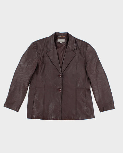 Vintage 90s Beecher's Brook Plum Leather Blazer - XL