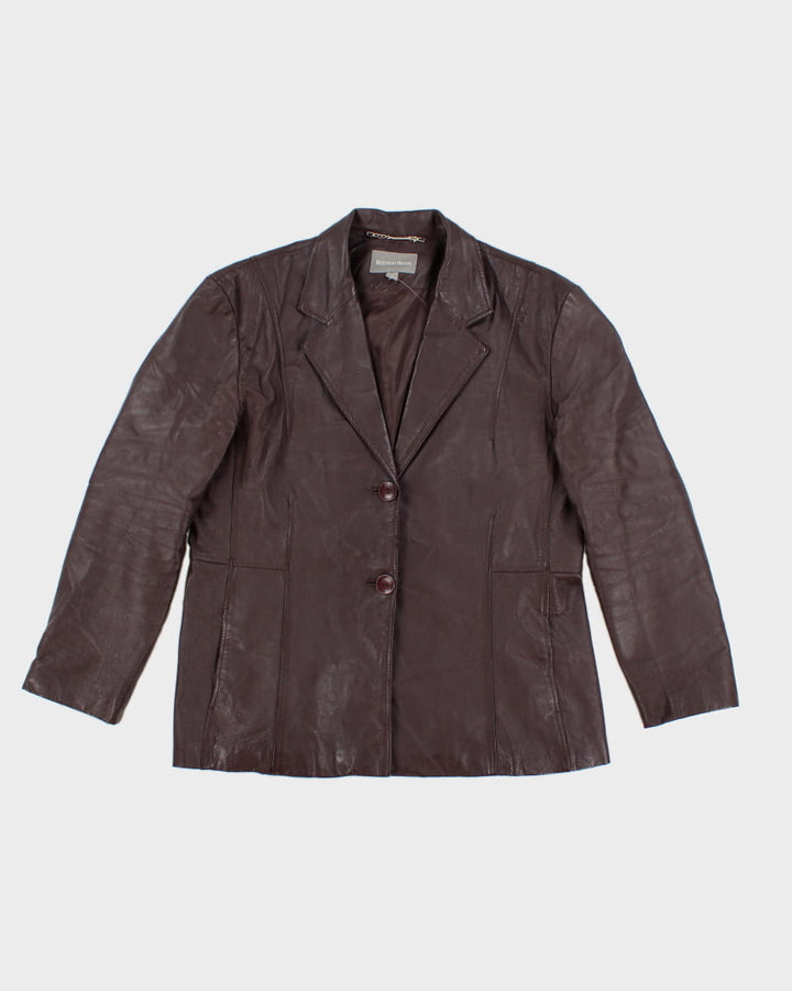 Vintage 90s Beecher's Brook Plum Leather Blazer - XL