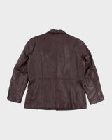 Vintage 90s Beecher's Brook Plum Leather Blazer - XL