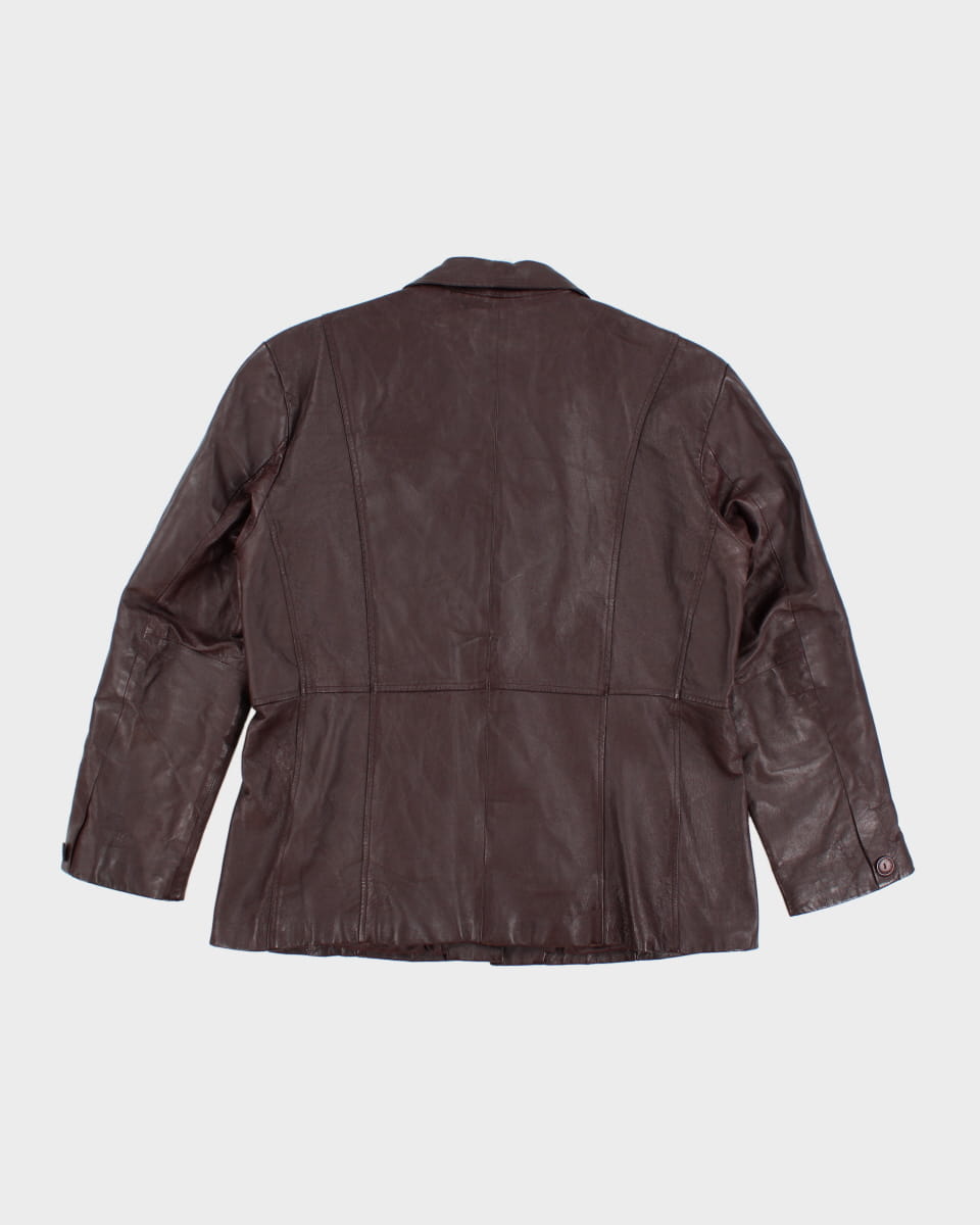 Vintage 90s Beecher's Brook Plum Leather Blazer - XL