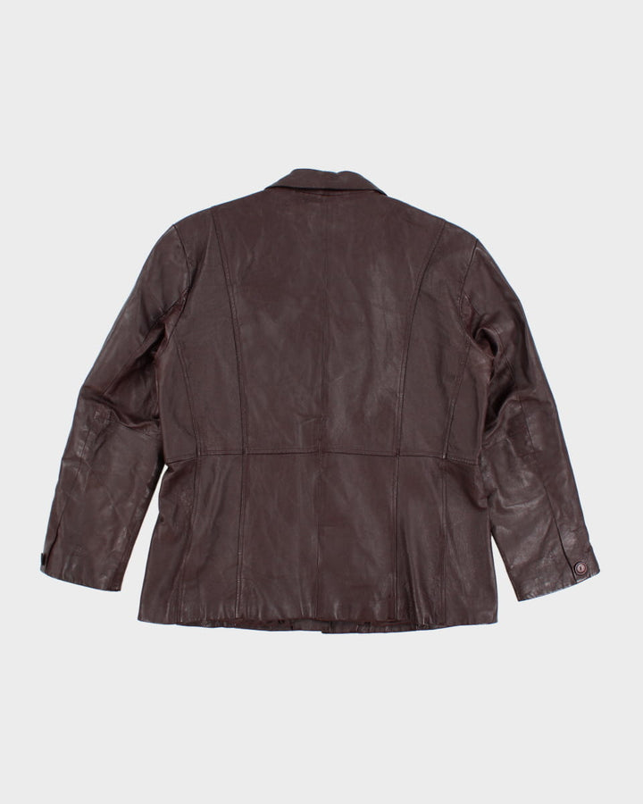 Vintage 90s Beecher's Brook Plum Leather Blazer - XL