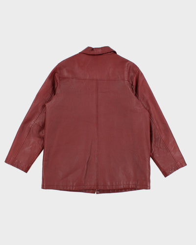 Vintage Sequence Red Leather Coat - M