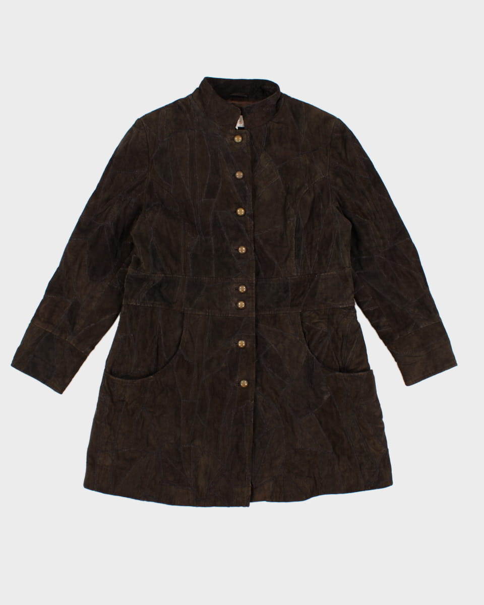 Vintage Kroshetta Suede Patch Coat - XL