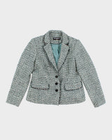Women's Karl Lagerfeld  Buckled Tweed Bouclé Blazer Jacket - M