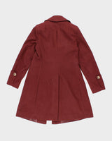 Womens Burgundy Michael Kors Long Coat - S