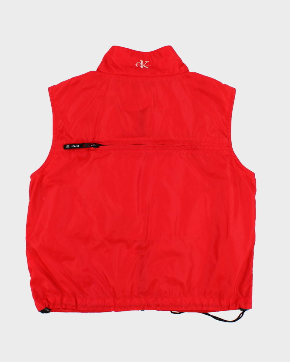 Calvin Klein Red Sleeveless Windbreaker - M