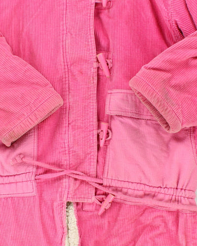 Vintage 80s Ispo By Alto Sportswear Pink Corduroy Duffel Coat - M