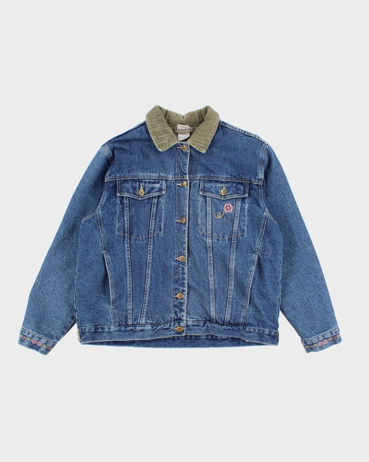 Vintage 90s Disney Embroidered Denim Jacket - L