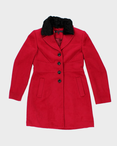 Anne Klein Fleece Collared Pink Coat - S