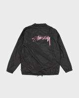 Black Stussy Button Up Windbreaker - L