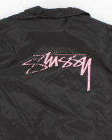 Black Stussy Button Up Windbreaker - L