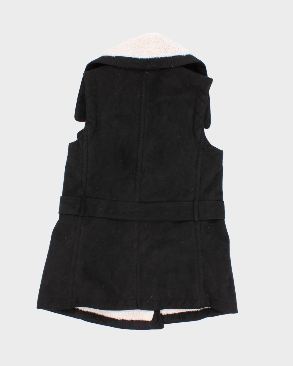 Womens Black Armani Fleece Lined Vest - S