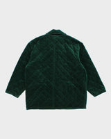 Womens Green Quilted Velvet Gardening Jacket - L