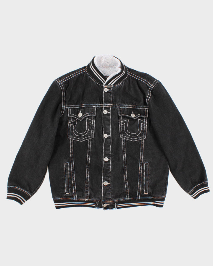 Black Demin True Religion Fleece Lined Jean Jacket - XXL – Rokit