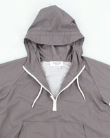 Womens Stone Grey Thom Browne Hooded Windbreaker Jacket - XS