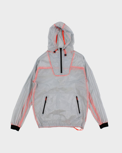 Womens Adidas Light Grey Transparent Adidas Windbreaker Jacket - S