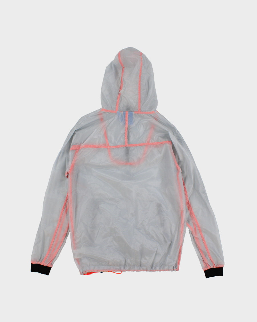 Womens Adidas Light Grey Transparent Adidas Windbreaker Jacket - S