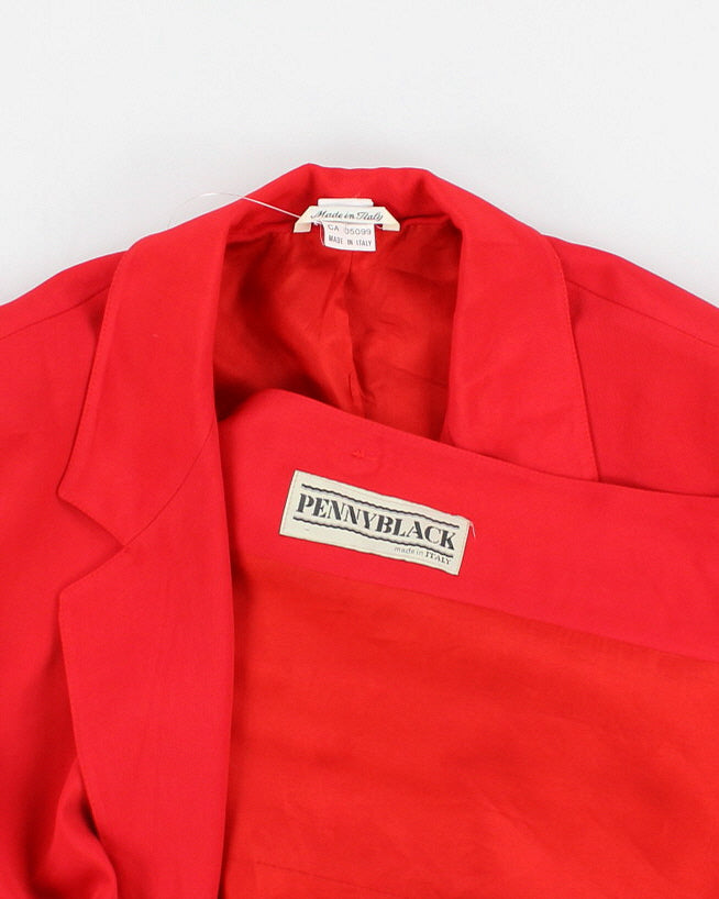 Womens 1990s Red Blazer Jacket Made in Italy - M