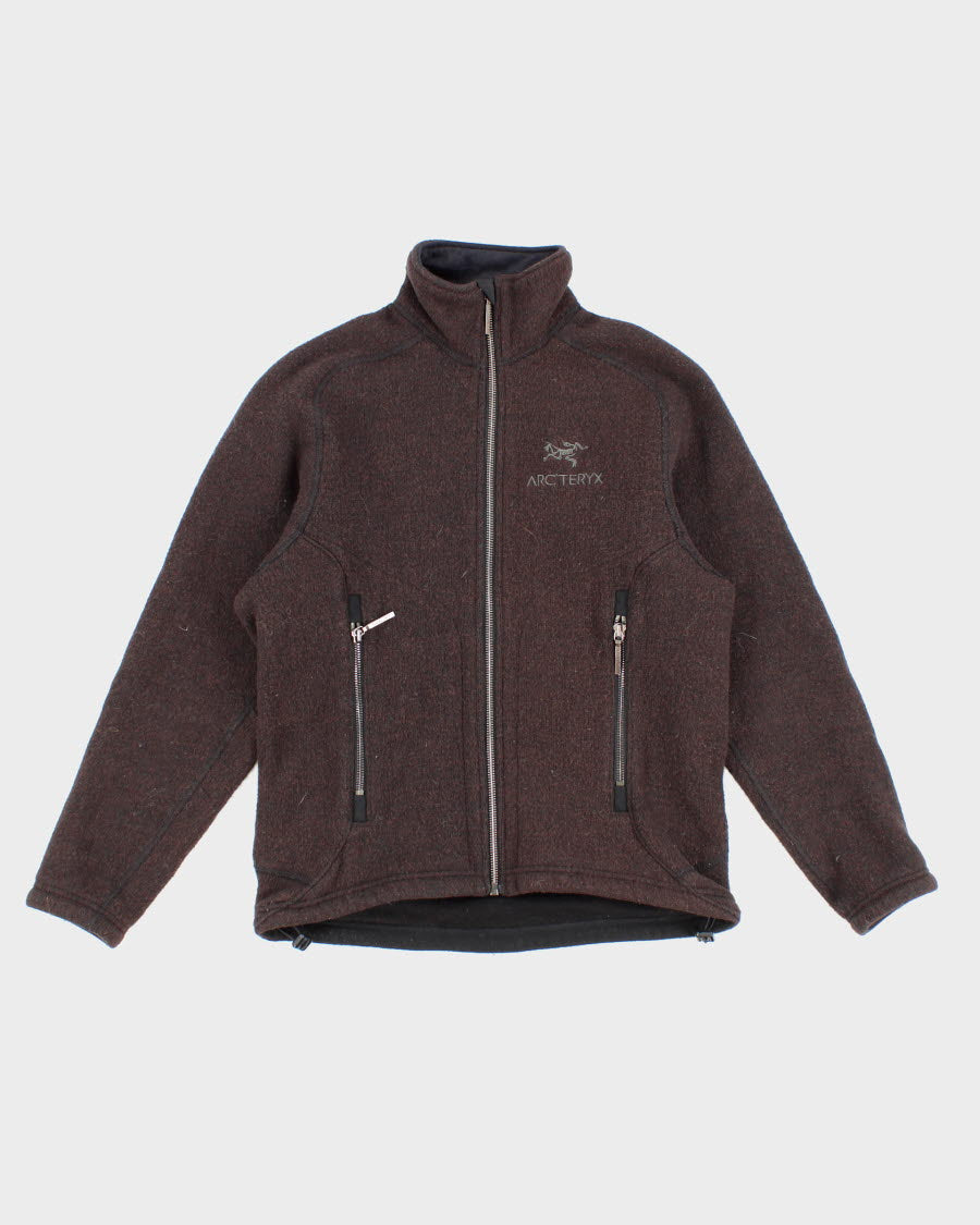 Womens Brown Arc'teryx Wool Fleece Lined Sweatshirt Jacket - XS