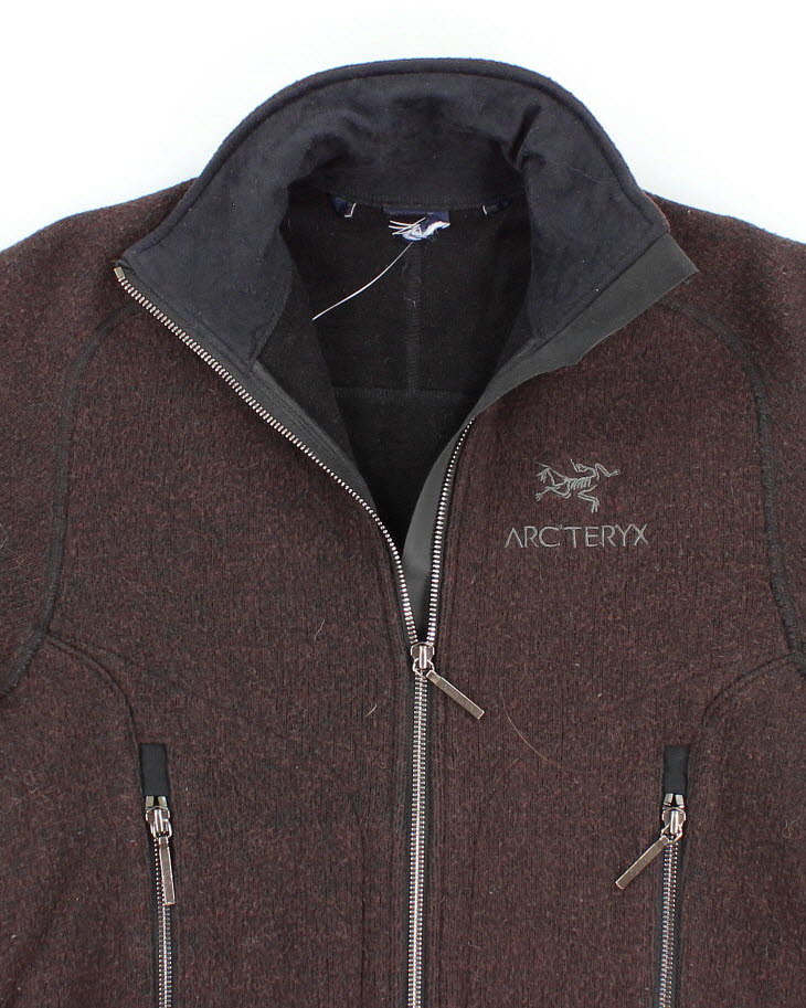 Womens Brown Arc'teryx Wool Fleece Lined Sweatshirt Jacket - XS
