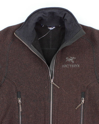 Womens Brown Arc'teryx Wool Fleece Lined Sweatshirt Jacket - XS