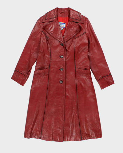 Rare Vintage 70s Suburban Heritage Classic Red Leather Coat - S
