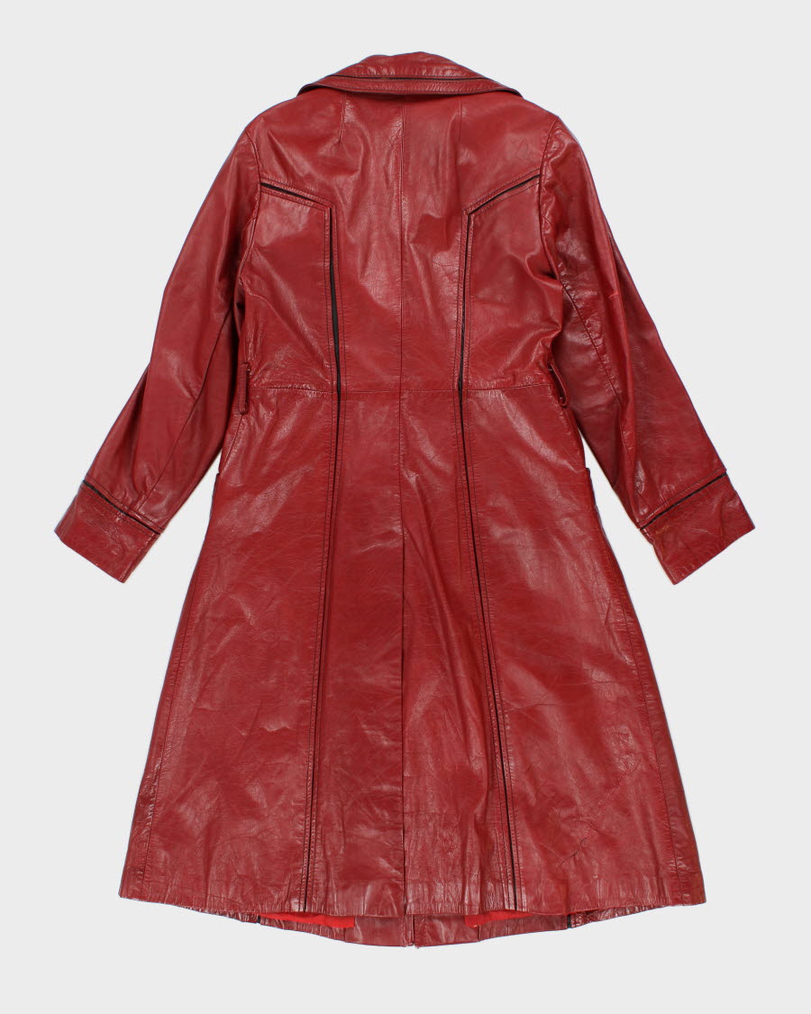 Rare Vintage 70s Suburban Heritage Classic Red Leather Coat - S