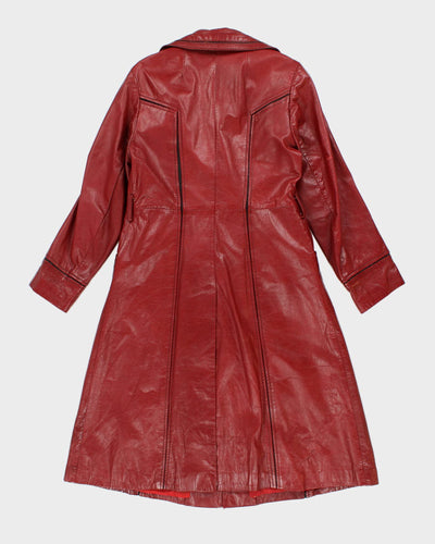 Rare Vintage 70s Suburban Heritage Classic Red Leather Coat - S