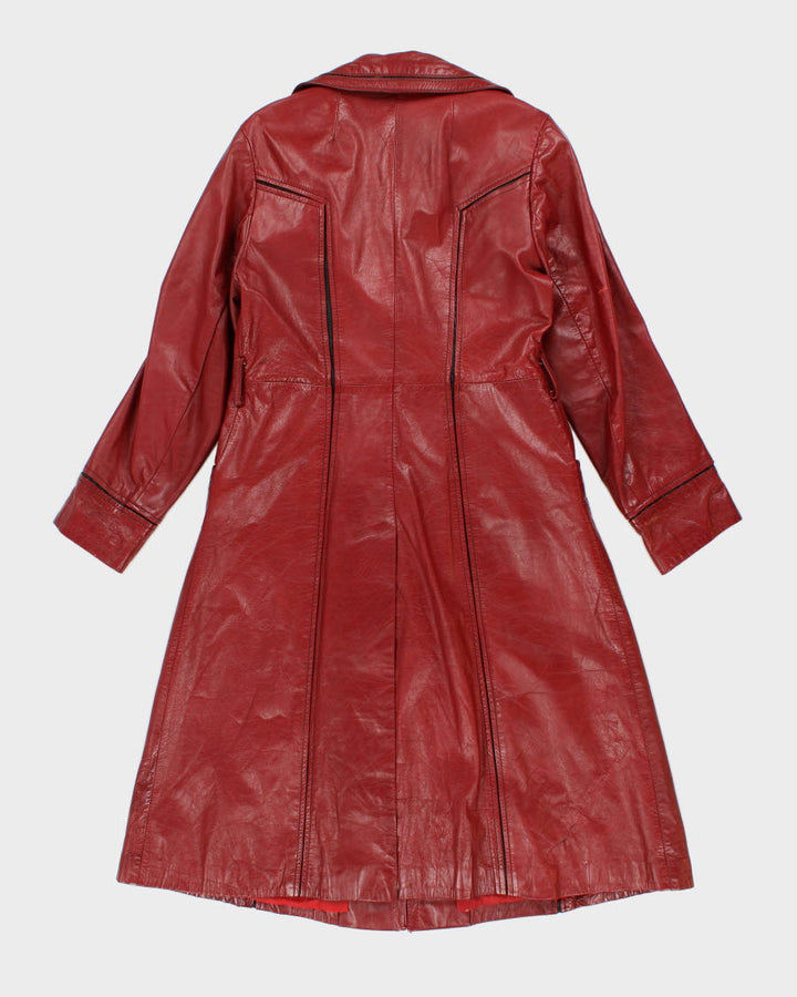 Rare Vintage 70s Suburban Heritage Classic Red Leather Coat - S