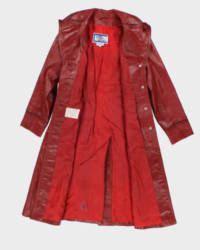 Rare Vintage 70s Suburban Heritage Classic Red Leather Coat - S