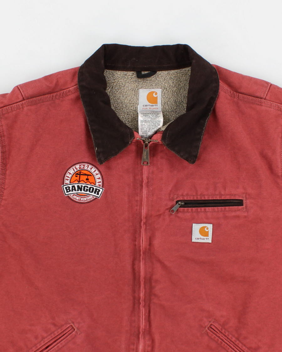 Vintage Carhartt Fleece Lined Rust Work Wear Jacket - XXL