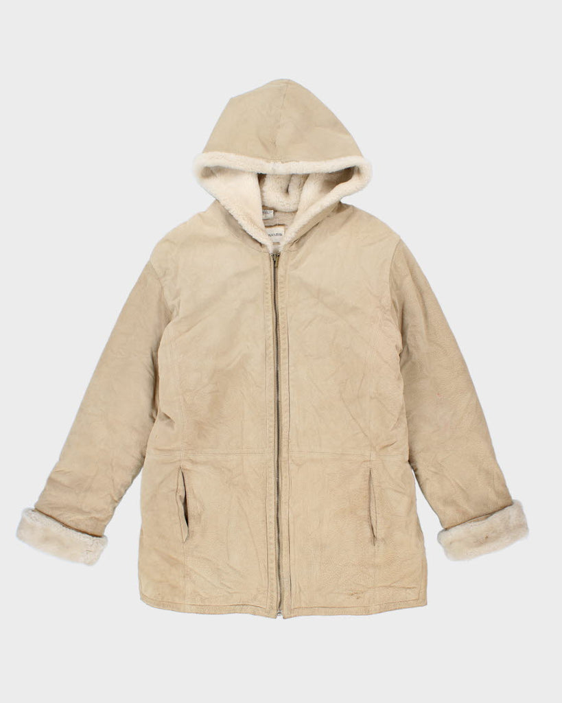 Vintage St John s Bay Fleece Lined Hooded Suede Coat S Rokit